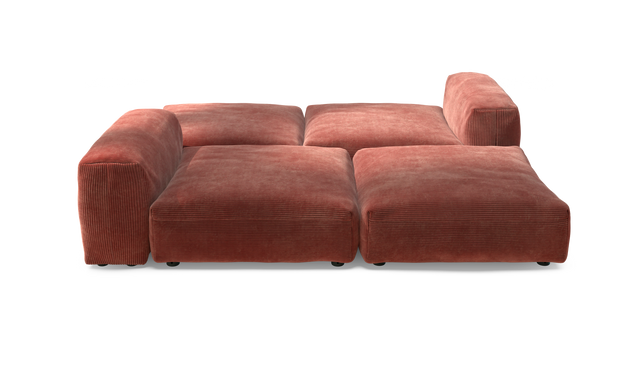 vetsak | Sofa Set 08 - Daybed - Cord Velour - Brick | Modular Sofa | 6 Seater | Outdoor Island | Double lounger