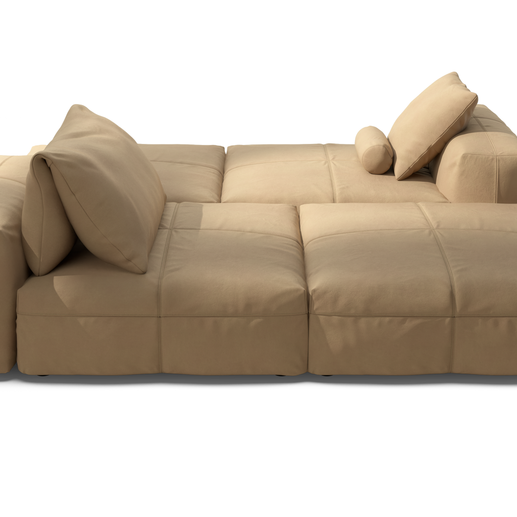 vetsak | Sofa Set 08 - Daybed - Leather - Beige | Modular Sofa | 6