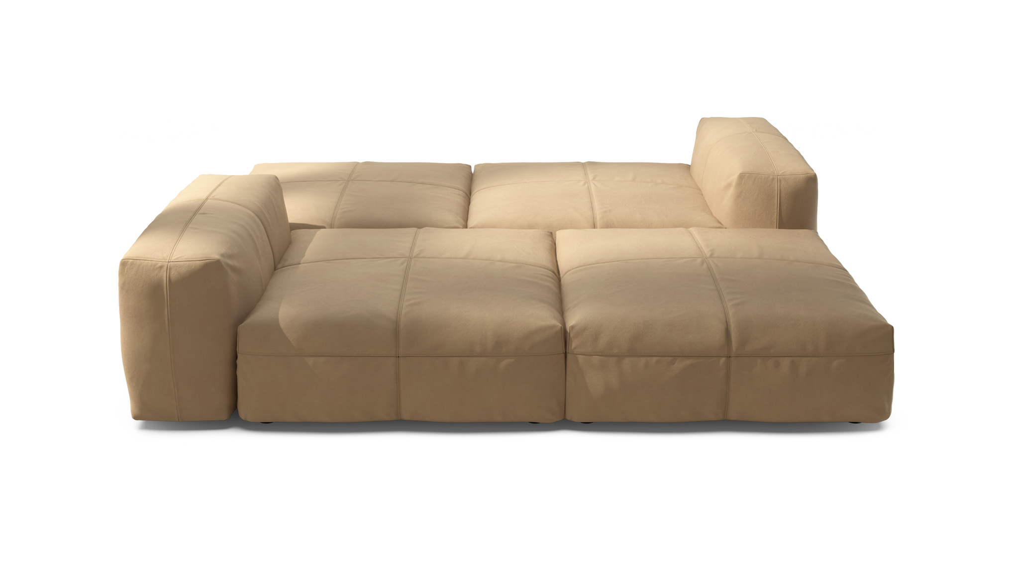vetsak | Sofa Set 08 - Daybed - Leather - Beige | Modular Sofa | 6