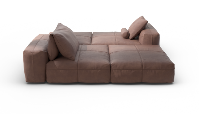 vetsak | Sofa Set 08 - Daybed - Leather - Stone | Modular Sofa | 6 Seater | Outdoor Island | Double lounger
