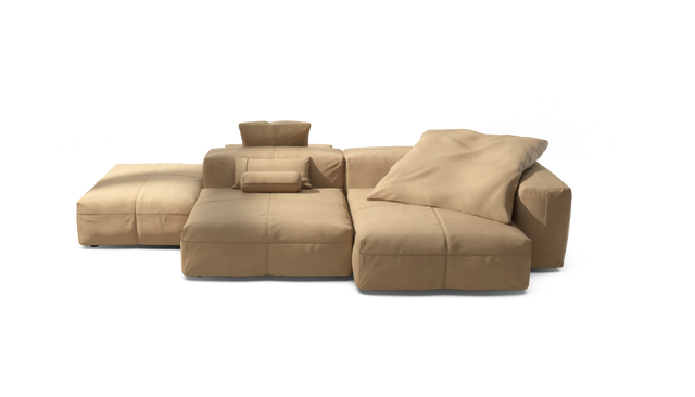 vetsak | Sofa Set 09 - The Island - Leather - Beige | Modular Sofa | 7 Seater | Sofa Island