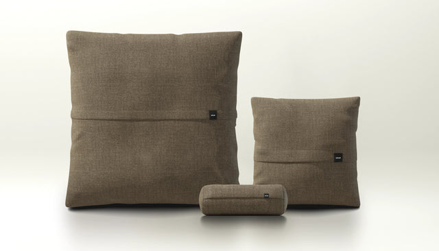 pillow set 2 - pique - taupe