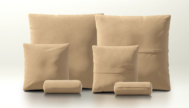 pillow set 3 - leather - beige