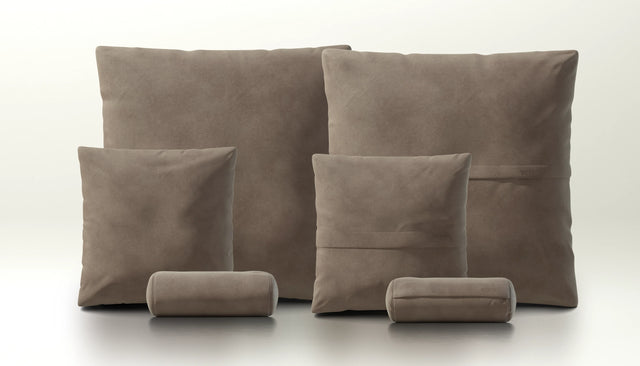 pillow set 3 - leather - cacao