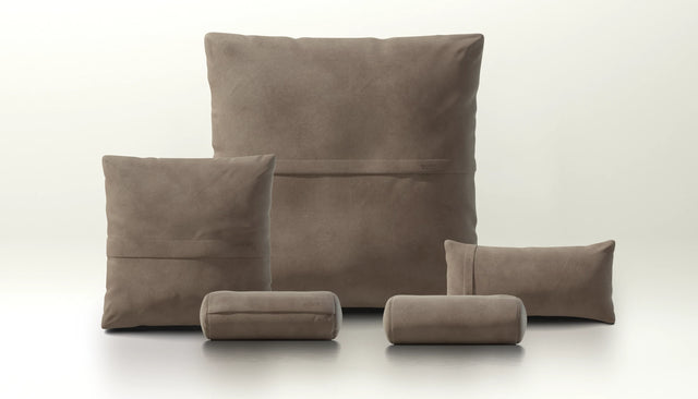 pillow set 4 - leather - cacao