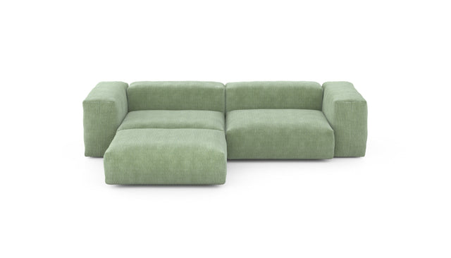 Preset three module chaise sofa - cord velours - duck egg - 272cm x 199cm