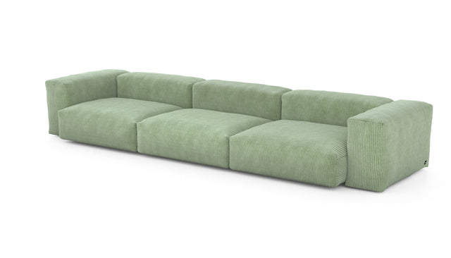 Preset three module sofa - cord velours - duck egg - 377cm x 115cm