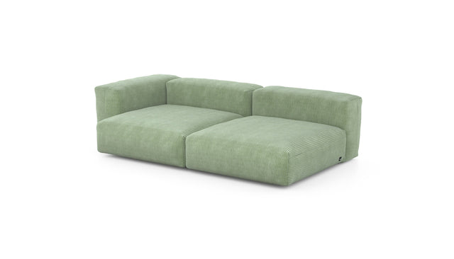 Preset two module chaise sofa - cord velours - duck egg - 241cm x 136cm