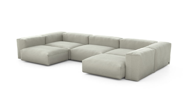 Preset u-shape sofa - linen - stone - 377cm x 199cm