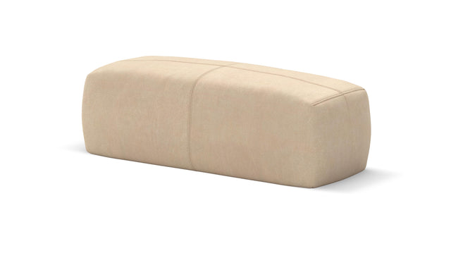 bloc armrest medium - leather - beige - 84cm x 31cm