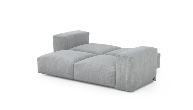 double lounger - cord velour - light grey - 199cm x 168cm