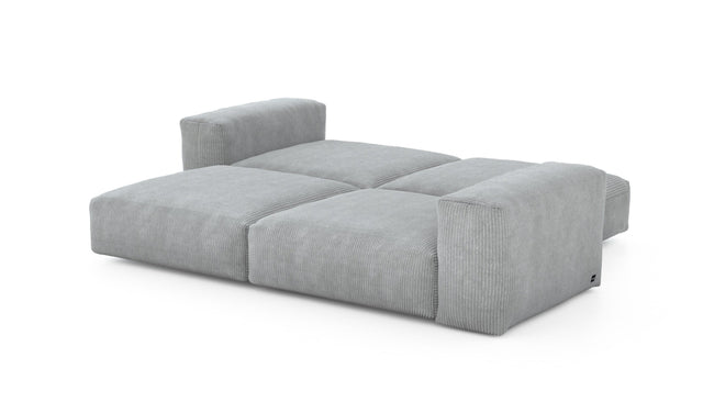 double lounger - cord velour - light grey - 241cm x 210cm