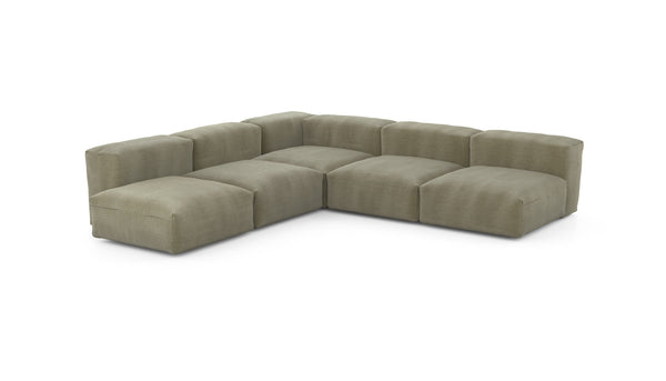 Preset five module corner sofa - cord velours - khaki - 283cm x 283cm
