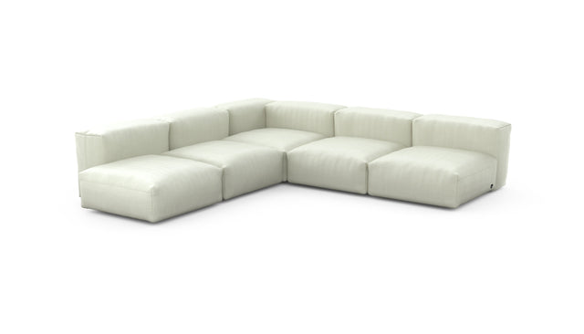 Preset five module corner sofa - herringbone - beige - 283cm x 283cm