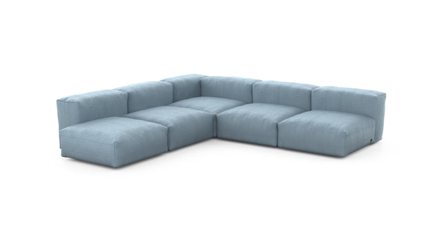 Preset five module corner sofa - herringbone - light blue - 283cm x 283cm