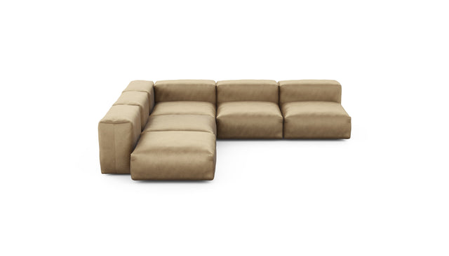 Preset five module corner sofa - velvet - caramel - 283cm x 283cm