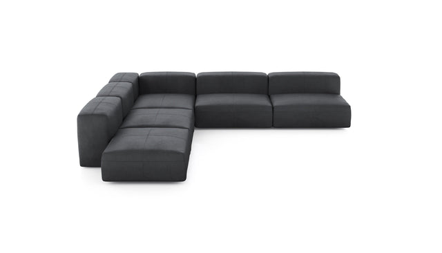 Preset five module corner sofa - leather - dark grey - 325cm x 325cm