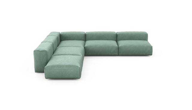 Preset five module corner sofa - velvet - mint - 325cm x 325cm