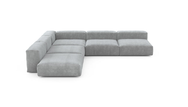 Preset five module corner sofa - cord velours - light grey - 346cm x 346cm