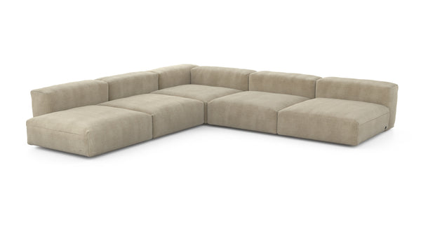 Preset five module corner sofa - cord velours - sand - 346cm x 346cm