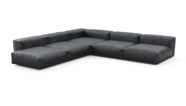 Preset five module corner sofa - velvet - dark grey - 346cm x 346cm