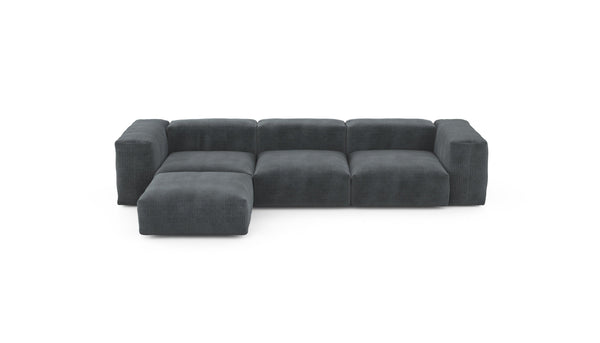 four module chaise sofa - cord velours - dark grey - 314cm x 199cm