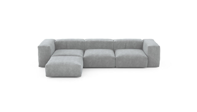 Preset four module chaise sofa - cord velours - light grey - 314cm x 199cm