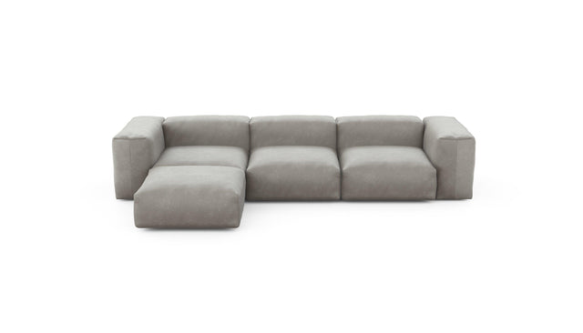 Preset four module chaise sofa - velvet - light grey - 314cm x 199cm