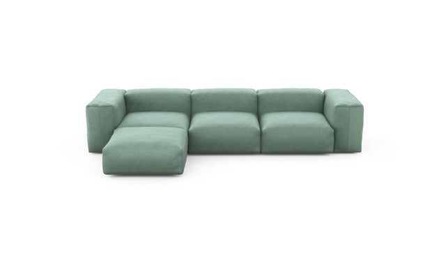 Preset four module chaise sofa - velvet - mint - 314cm x 199cm