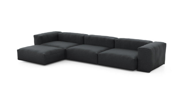 Preset four module chaise sofa - linen - anthracite - 377cm x 199cm