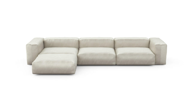 Preset four module chaise sofa - velvet - creme - 377cm x 199cm