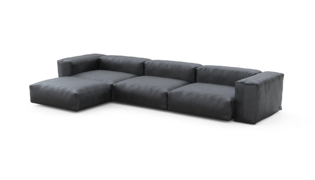 Preset four module chaise sofa - velvet - dark grey - 377cm x 199cm