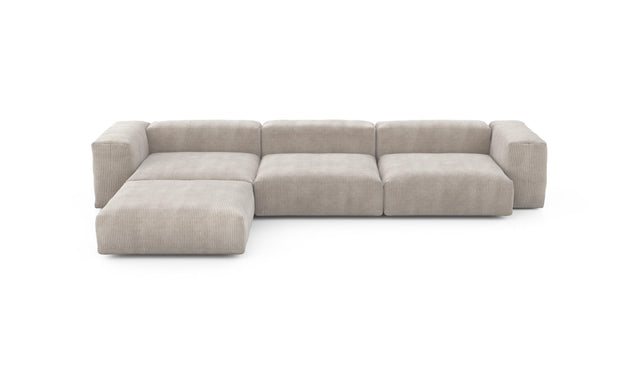 Preset four module chaise sofa - cord velours - platinum - 377cm x 241cm