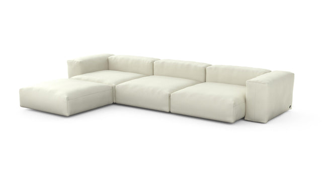 Preset four module chaise sofa - pique - creme - 377cm x 241cm