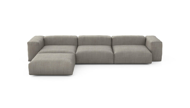 Preset four module chaise sofa - pique - stone - 377cm x 241cm