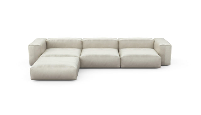 Preset four module chaise sofa - velvet - creme - 377cm x 241cm