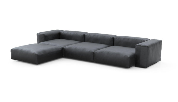 Preset four module chaise sofa - velvet - dark grey - 377cm x 241cm