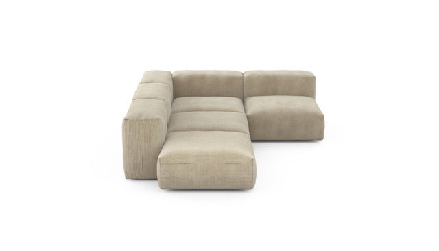 Preset four module corner sofa - cord velours - sand - 199cm x 283cm