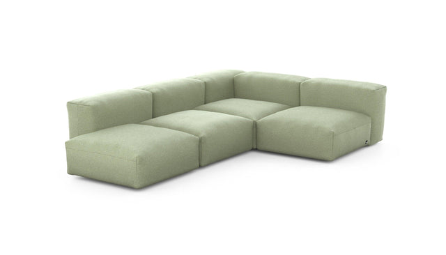 Preset four module corner sofa - linen - olive - 199cm x 283cm