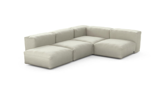 Preset four module corner sofa - pique - beige - 199cm x 283cm