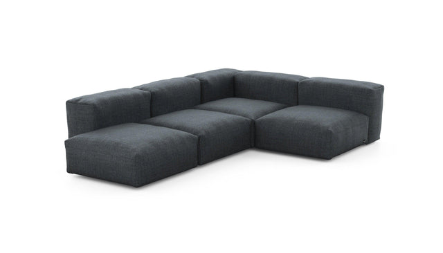 Preset four module corner sofa - pique - dark grey - 199cm x 283cm