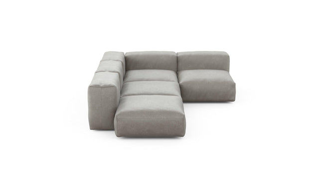 Preset four module corner sofa - velvet - light grey - 199cm x 283cm