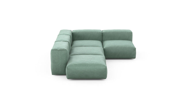 Preset four module corner sofa - velvet - mint - 199cm x 283cm