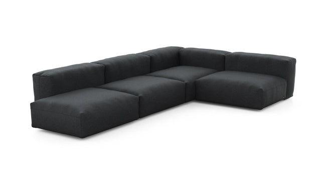 Preset four module corner sofa - linen - anthracite - 220cm x 346cm