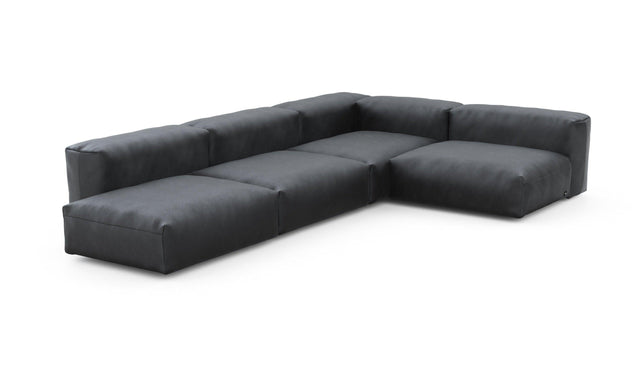 Preset four module corner sofa - velvet - dark grey - 220cm x 346cm