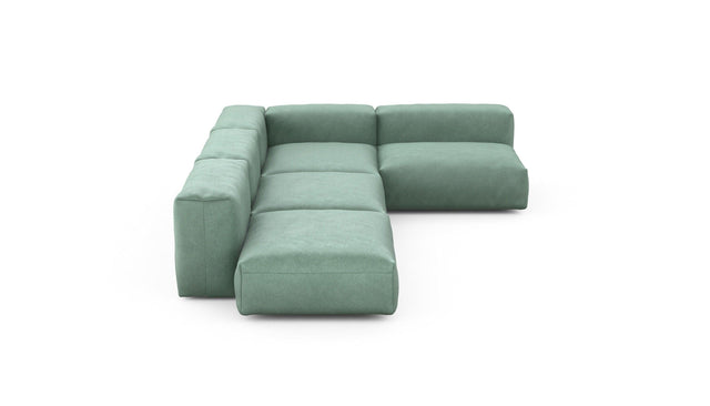 Preset four module corner sofa - velvet - mint - 220cm x 346cm