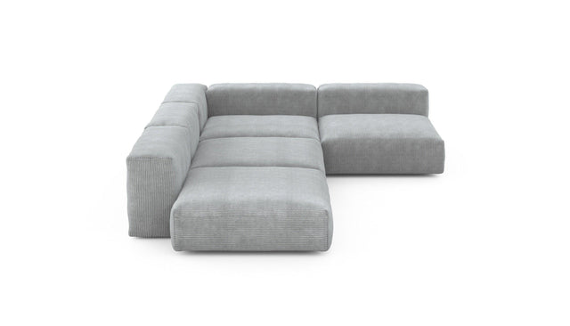 Preset four module corner sofa - cord velours - light grey - 241cm x 346cm