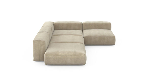 Preset four module corner sofa - cord velours - sand - 241cm x 346cm