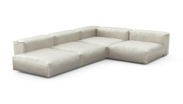 Preset four module corner sofa - velvet - creme - 241cm x 346cm