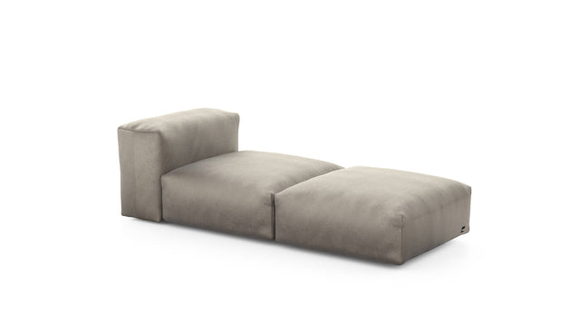 Preset lounger - velvet - stone - 199cm x 84cm